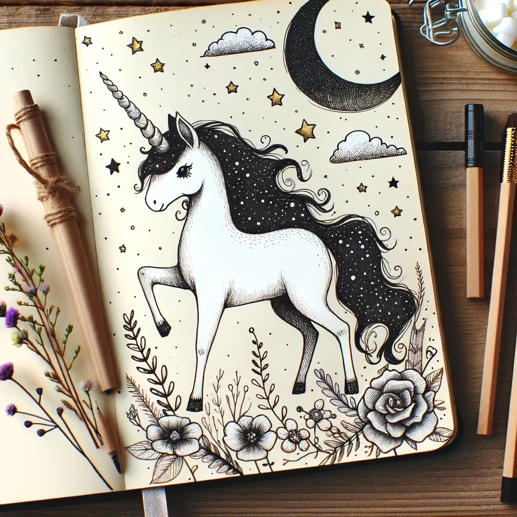 Tatum: A Cute Unicorn Sketchbook (8.5 x 11) inches 110 pages With