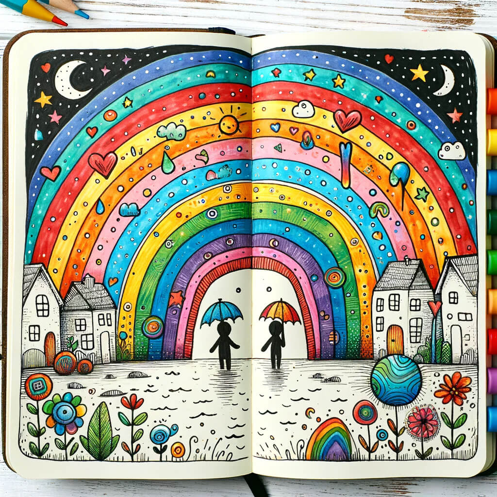 Rainbow Drawing - How To Draw A Rainbow Step By Step